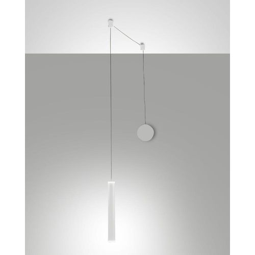 Prado mattweiße dezentrale Pendelleuchte - Fabas Luce - 6,5 W dimmbare LED - Dezentrale Montage