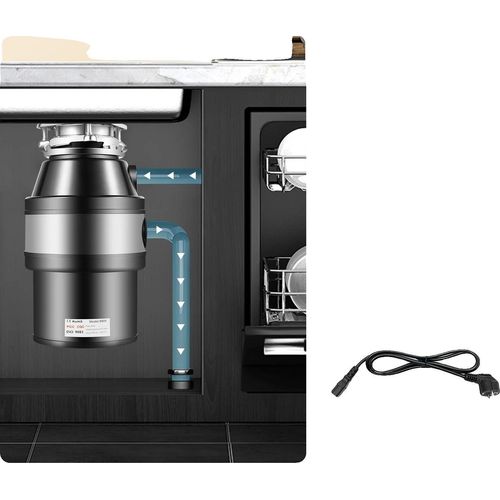 Küchenabfallentsorgung, hohe Zerkleinerungsleistung, leiser Betrieb, schwarz