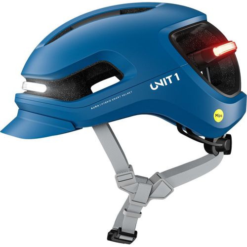 Unit 1 - AURAMIPSMMAVERICKV1 - MIPS Fahrradhelm mit Smart-Funktionen - blau - Gr. M - inkl. Remote