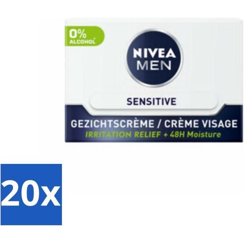 NIVEA MEN Sensitive Tagescreme Gesicht 50 ml - Vorteilspack - 20 Stücke