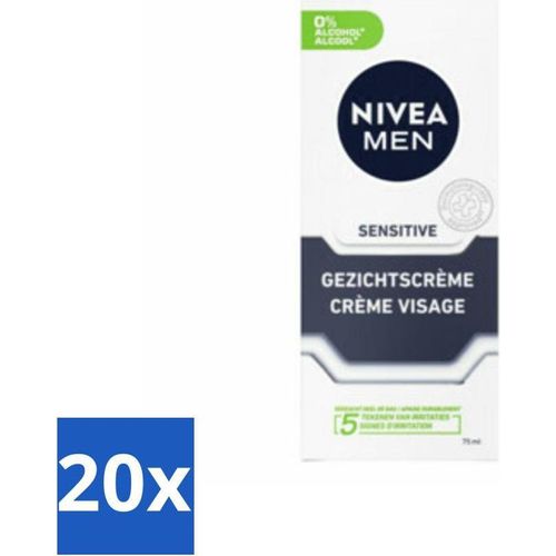 NIVEA MEN Sensitive Tagescreme Gesicht 75 ml - Vorteilspack - 20 Stücke