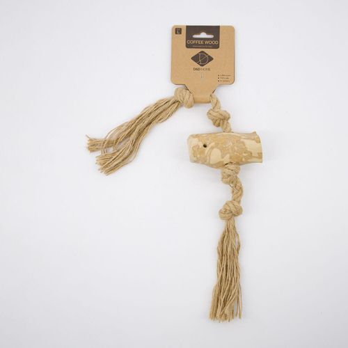 Braunes Hundespielzeug aus Seil und Holz 55x35cm Image