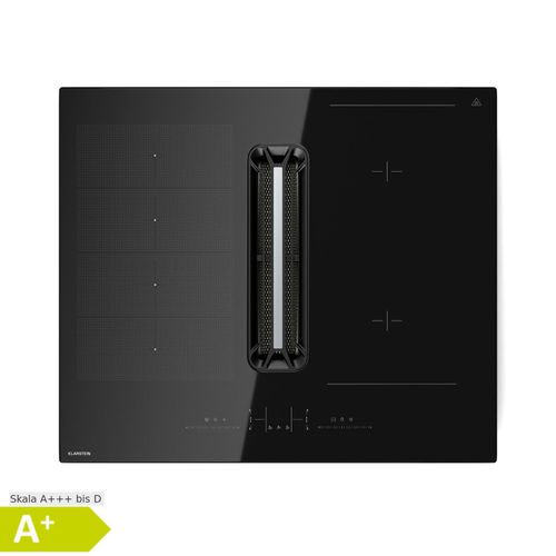 AirJet Hybrid Down Air System Induktionskochfeld mit integriertem Abzug 477 m³/h EEK A+ Schwarz
