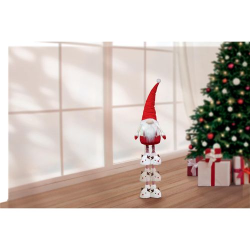 Dekor XXL Wichtel, rot/weiß