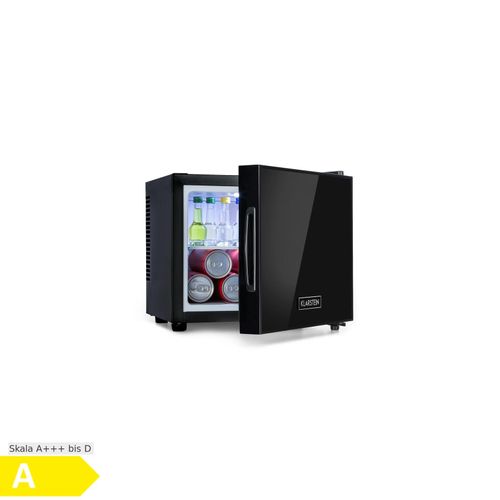 Frosty Mini-Kühlschrank EEC A Spiegelglastür 10 Liter schwarz