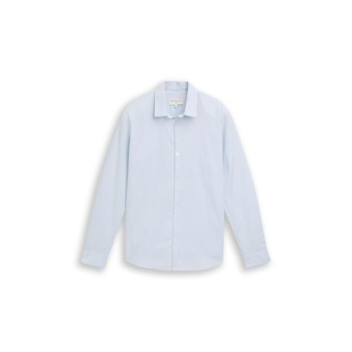 TOM TAILOR DENIM Herren Basic Fit Hemd aus Baumwolle, blau, Uni, Gr. XL Image