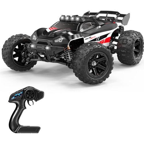 Ferngesteuertes Auto, wiederaufladbares 2,4-G-Elektrofahrzeug mit buerstenlosem Motor, 52 km/h Hochgeschwindigkeitsauto, Spielzeuggeschenk fuer Jungen, Maedchen und Kinder (Stil A, Schwarz)