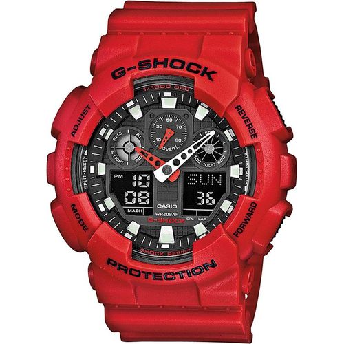 Casio G-SHOCK GA-100B-4AER Sportuhr in Rot