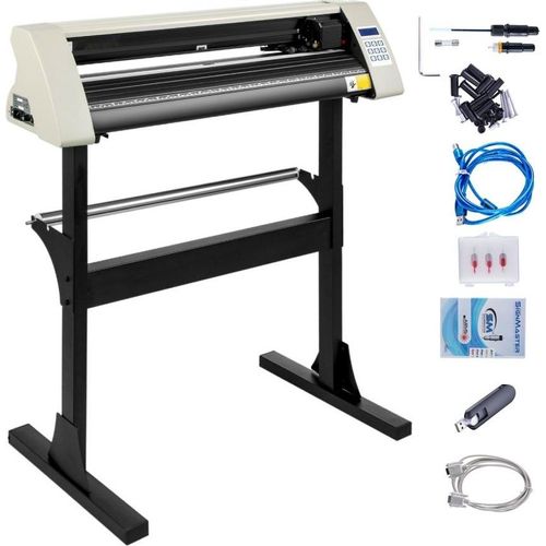 SM® - Vinylschneider 720mm - 28 Zoll Vinylschneider-Plotter-Maschine - Weiß Vinyl Schneideplotter 630 mm Schneidbreite - Schneideplotter Gerät Schneider - Plotter mit Ständer