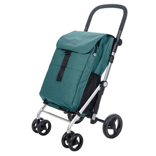 CARLETT Einkaufstrolley Einkaufswagen Klappbar Grocery Trolley Shopping Cart 64 l, Kühltasche 10L, eine Große Kapazität von 25 kg, Für Einkaufen-Dunkelcyan