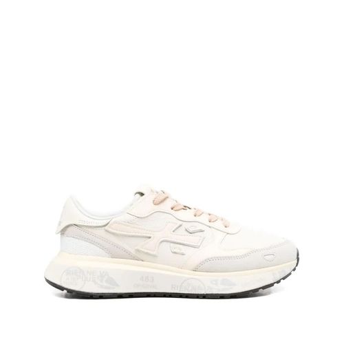Premiata Low-Top Sneaker - Beige Low-Top Sneakers With Textured Leather Panel - Gr. 39 (EU) - in Beige - für Damen Image