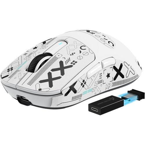 X3PRO 59g Superlight Kabellose Gaming-Maus Esports, 4K/8KHz Abfragerate, 26000DPI, PixArt PAW3395, 2.4G/BT5.0/Kabelgebunden, Bis zu 200 Std. Akku