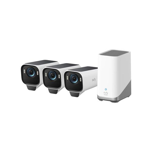 Eufy eufycam S3 Pro 3+1 Homebase 3er Set weiß Überwachungskamera