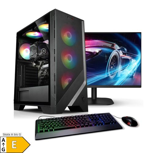 PC Set Gaming mit 23.8 Zoll TFT Viper V AMD Ryzen 7 5700G, 16GB DDR4, AMD Vega Grafik, 1TB SSD, WLAN, Windows 11