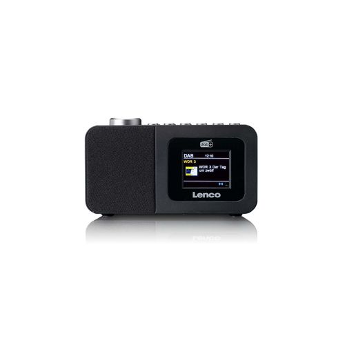 Lenco DAB+/FM Radiowecker mit Farbdisplay, Sleep-Timer und Doppelalarmfunktion Schwarz