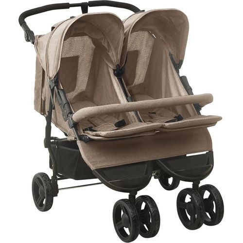 Geschwisterwagen Taupe Stahl