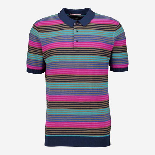 Mehrfarbiges Poloshirt mit Streifenmuster