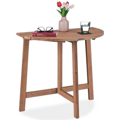 Halbrunder Klapptisch aus Holz braun