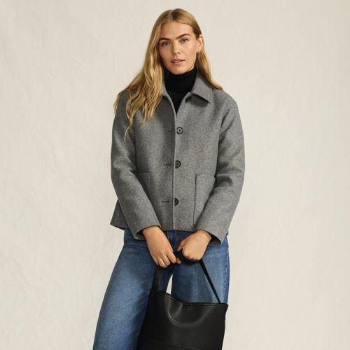 Hemdjacke Wool Touch, Damen,  Grau, Polyester, by Lands' End