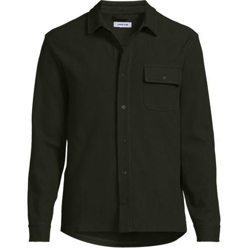 Jerseyhemd mit Struktur, Herren,  Braun, Elasthan/Baumwoll-Mischung/Polyester-Mischung, by Lands' End