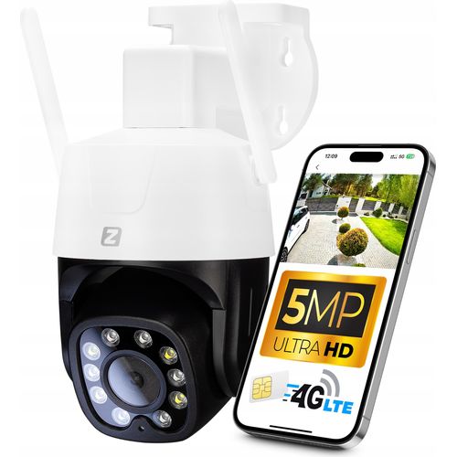 Ip Drehkamera Gsm/Wifi 4G Lte 5Mp Audio, Bewegungserkennung, Sd Bis 128Gb