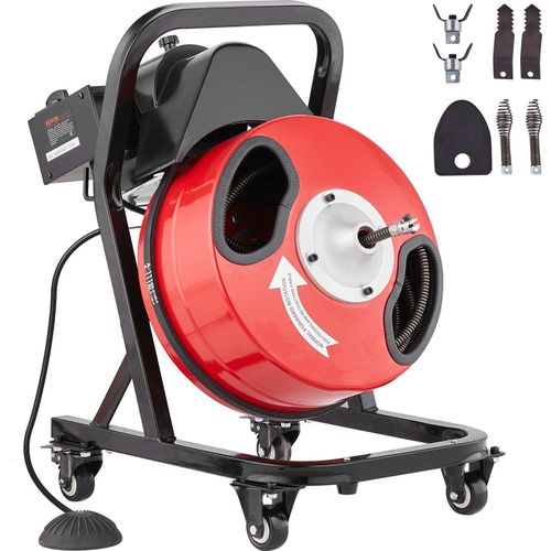 Rohrreinigungsmaschine Rohrreinigungsgerät mit Rädern Manuell 15mx12,7mm