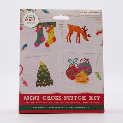 Mehrfarbiges Weihnachts-Mini-Kreuzstichset