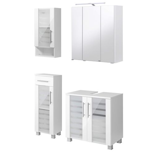 Badmöbel-Set WELLTIME "Jaca", weiß, Kastenmöbel-Sets, Badmöbel-Set, Badmöbel-Set mit hochglanz Fronten