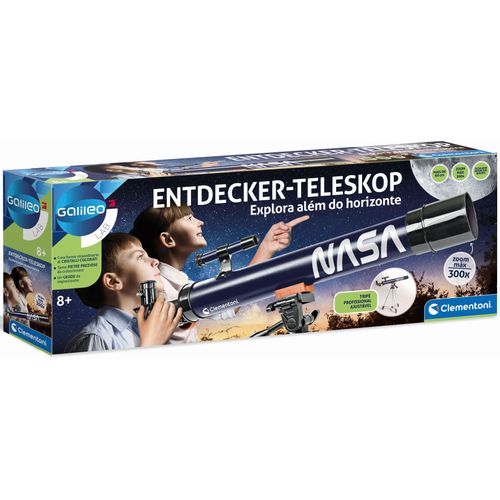 Teleskop CLEMENTONI "Galileo, Entdecker-Teleskop", blau, Teleskope, Kinder