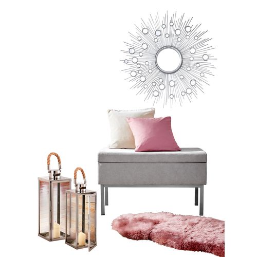 Sitzbank HEINE HOME, grau, B:81cm H:47cm T:36cm, Kunststoff, MDF, Metall, Polyester, Spanplatte, Sitzbänke, Sitzbank