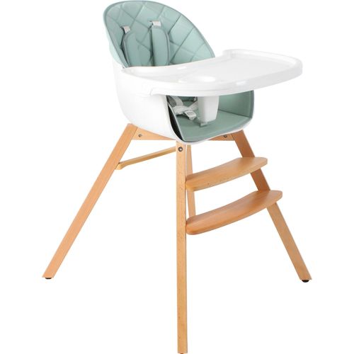 Hochstuhl CHIC4BABY, Baby, Gr. B/H/T: 71cm x 90cm x 72cm, Kunstleder, grün (mint, natur), Kunststoff, Stühle Hochstuhl