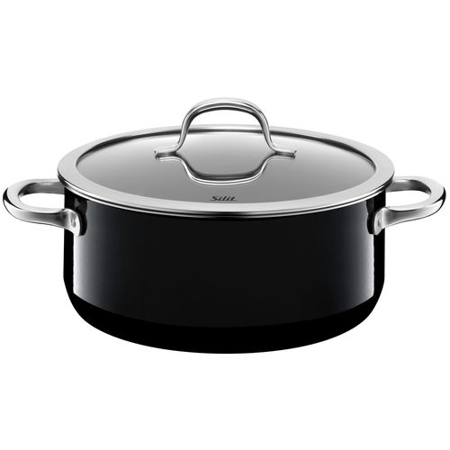 Bratentopf SILIT "Passion Black", schwarz, H:10,5cm Ø:24cm, Töpfe, Bratentopf, Made in Germany