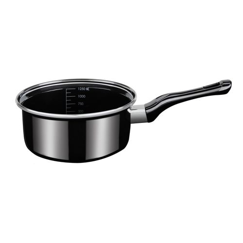 Kasserolle GSW "Profi-Black-Star", schwarz, H:8cm Ø:16cm, Töpfe, Kasserolle, Induktion
