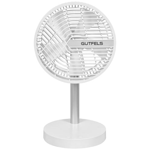 Tischventilator GUTFELS "»VENTI 3020 R«", weiß, B:20,4cm H:36cm T:18,7cm, Ventilatoren, bis zu 10 h Akkulaufzeit, Ø 20 cm, 4 Stufen, leise, modernes Design