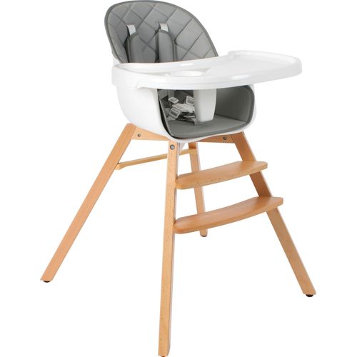 Hochstuhl CHIC4BABY, Baby, Gr. B/H/T: 71cm x 90cm x 72cm, Kunstleder, grau (grau, natur), Kunststoff, Stühle Hochstuhl