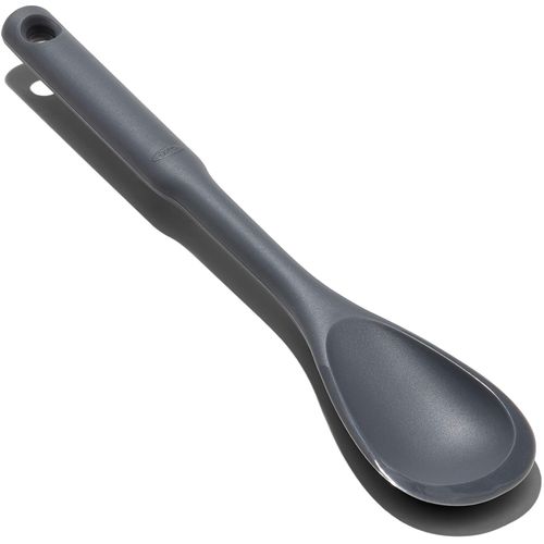 Kochlöffel OXO GOOD GRIPS, grau, B:6cm, Silikon, Kochlöffel, Kochlöffel, zum Zerteilen und Umrühren