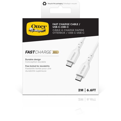 OTTERBOX USB-Kabel "Standard USB-C zu USB-C PD-Kabel 2m", weiß, 200cmcm, Kabel