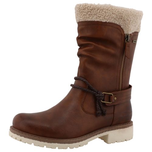Winterstiefel TOM TAILOR, Damen, Gr. 36, braun, Lederimitat, Textil, used, Basic, Schuhe, Stiefel, Boots mit TEX-Membrane