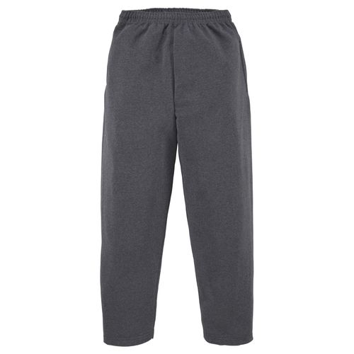 Sweathose FRUIT OF THE LOOM, Herren, Gr. XXL (60/62), N-Gr, grau (anthrazit, meliert), angeraute Sweatware, Obermaterial: 60% Baumwolle, 40% Polyester, bequem lang, Hosen, Open Leg Jogginghose