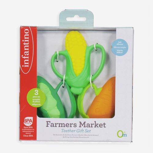 3er-Pack mehrfarbige Beißringe in Gemüseformen