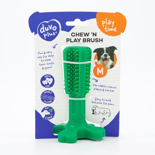 Grünes Hundespielzeug zur Zahnreinigung 15x9cm