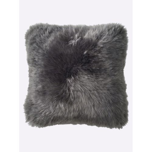 Kopfkissen HEINE HOME, grau (anthrazit), B:40cm L:40cm, 100% Lammfell, Kopfkissen