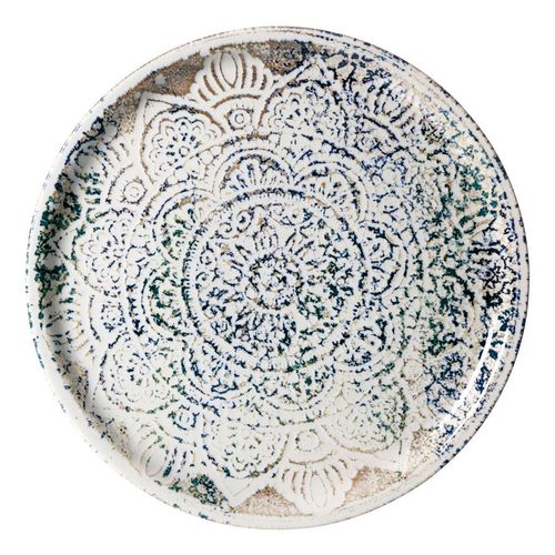 Ritzenhoff Breker Pizzateller Luigi , Blau, Braun, Creme , Keramik , rund , Essen & Trinken, Geschirr, Teller, Pizzateller