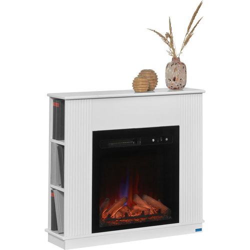Landscape Elektrokamin , Schwarz, Weiß , Metall, Holzwerkstoff , 86x77x23 cm , Bsci , Freizeit, Elektrogeräte