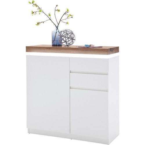 Schuhschrank Romina , Weiß, Eiche , Holzwerkstoff , Asteiche,Eiche , massiv , 6 Fächer , 2 Schubladen , 91x97x38 cm , Beimöbel erhältlich , Garderobe, Schuhaufbewahrung, Schuhschränke