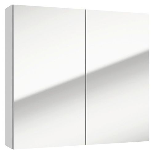 Mid.you Spiegelschrank , Weiß , Glas , 2 Fächer , 65x60x15 cm , Soft-Close-System , Badezimmer, Badezimmerspiegel, Spiegelschränke