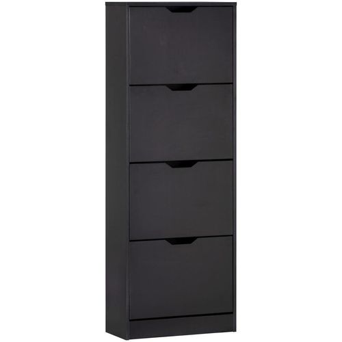 Livetastic Schuhkipper , Schwarz , Holzwerkstoff , 55x152.5x23.5 cm , Garderobe, Schuhaufbewahrung, Schuhkipper