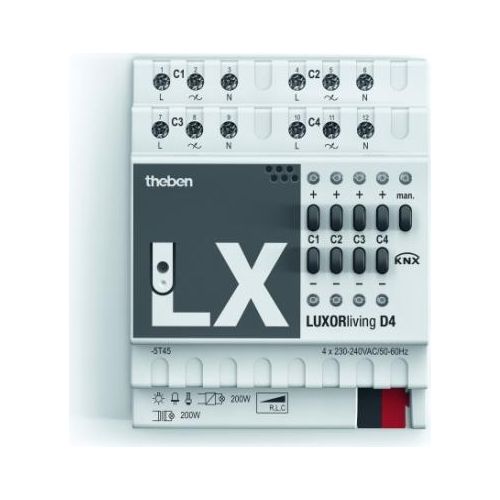 Theben Smart Home-System LUXORliving D4 4 Kanäle Bussystem-Dimmaktor