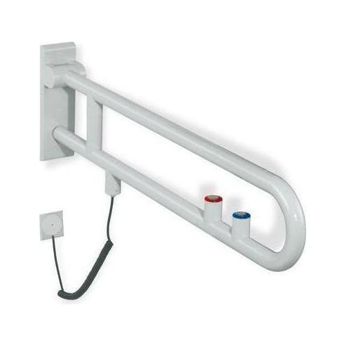 Sttzklappgriff E-Ausfhrung Serie 801 drehbar, Spl-/Funktionstaste rot 700 mm tiefschwarz
