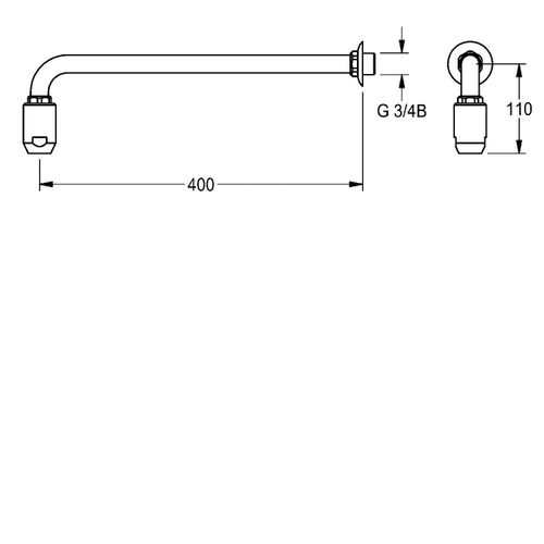 KWC AR Notduschkopf, DN20, grün, 65 l/min, mit Wandarm